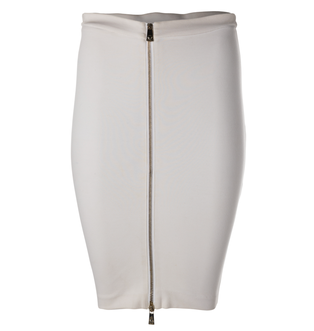 Pinko Zip Mid Length White Skirt UK M
