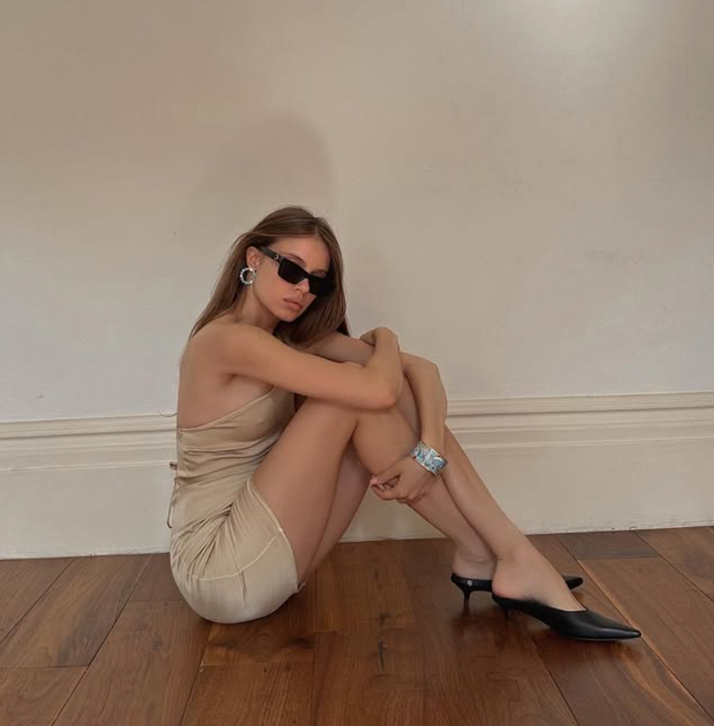 alohas Beige Gilda Satin Cupro Mini Dress UK XS