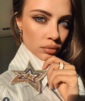 Jacqueline Then White Star Sequin Collar Long Striped Shirt Dress UK S