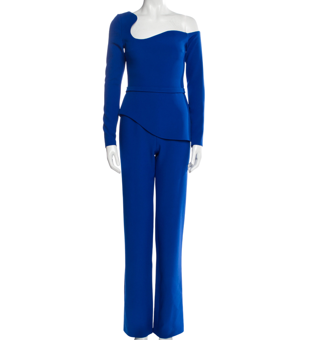 Safiyaa Blue Asymmetrical Jumpsuit UK 8