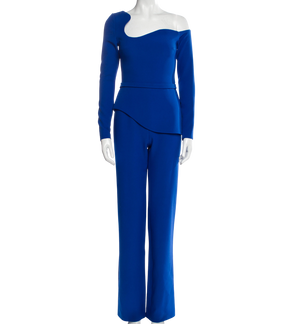 Safiyaa Blue Asymmetrical Jumpsuit UK 8