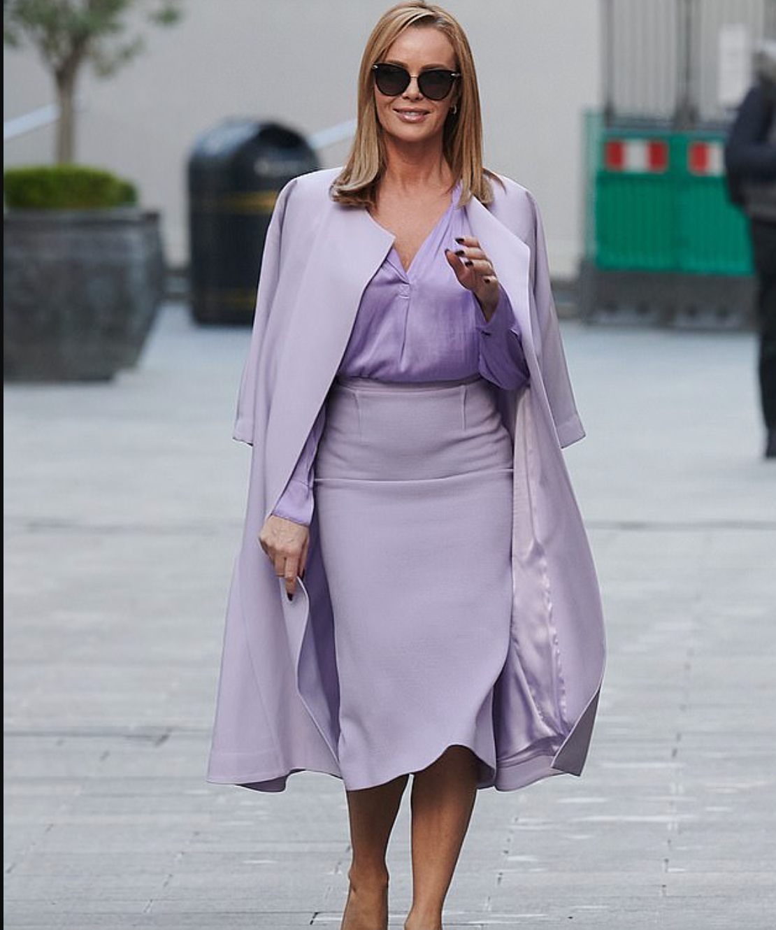 Roland Mouret Purple Crepe Midi Skirt UK 8