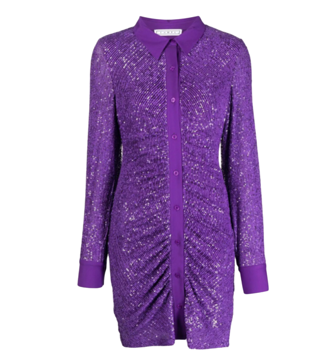 IN THE MOOD FOR LOVE In The Mood For Love Sequin Ruched Shirt Dress UK M