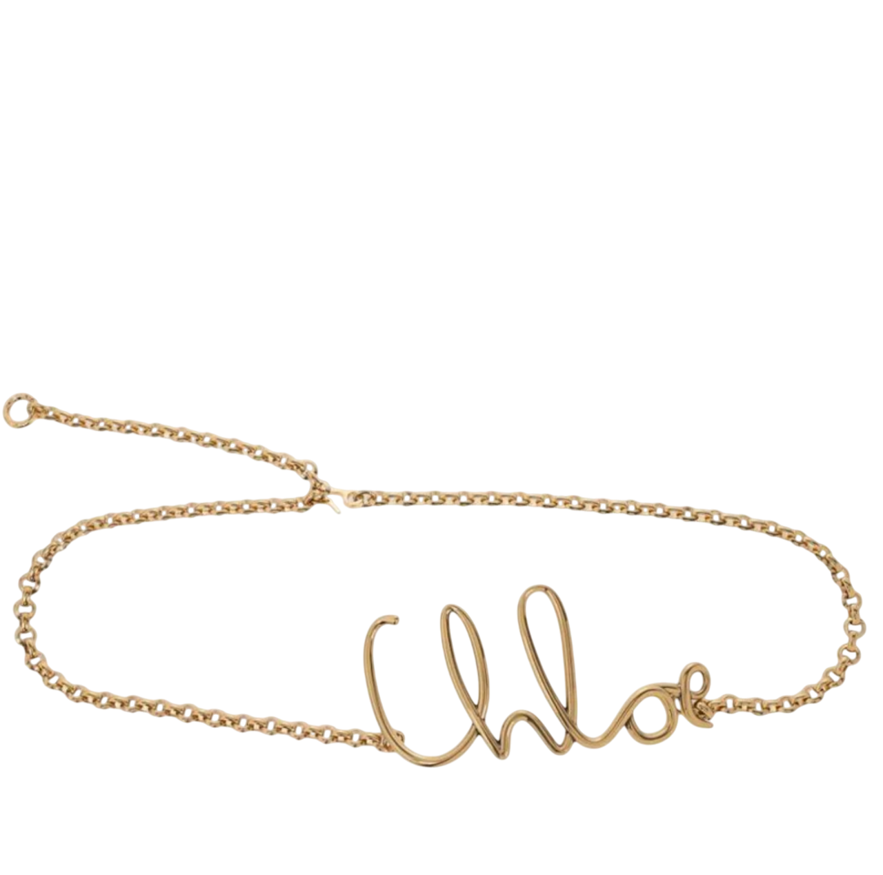 CHLOE Gold Iconic Logo Chain Belt One Size