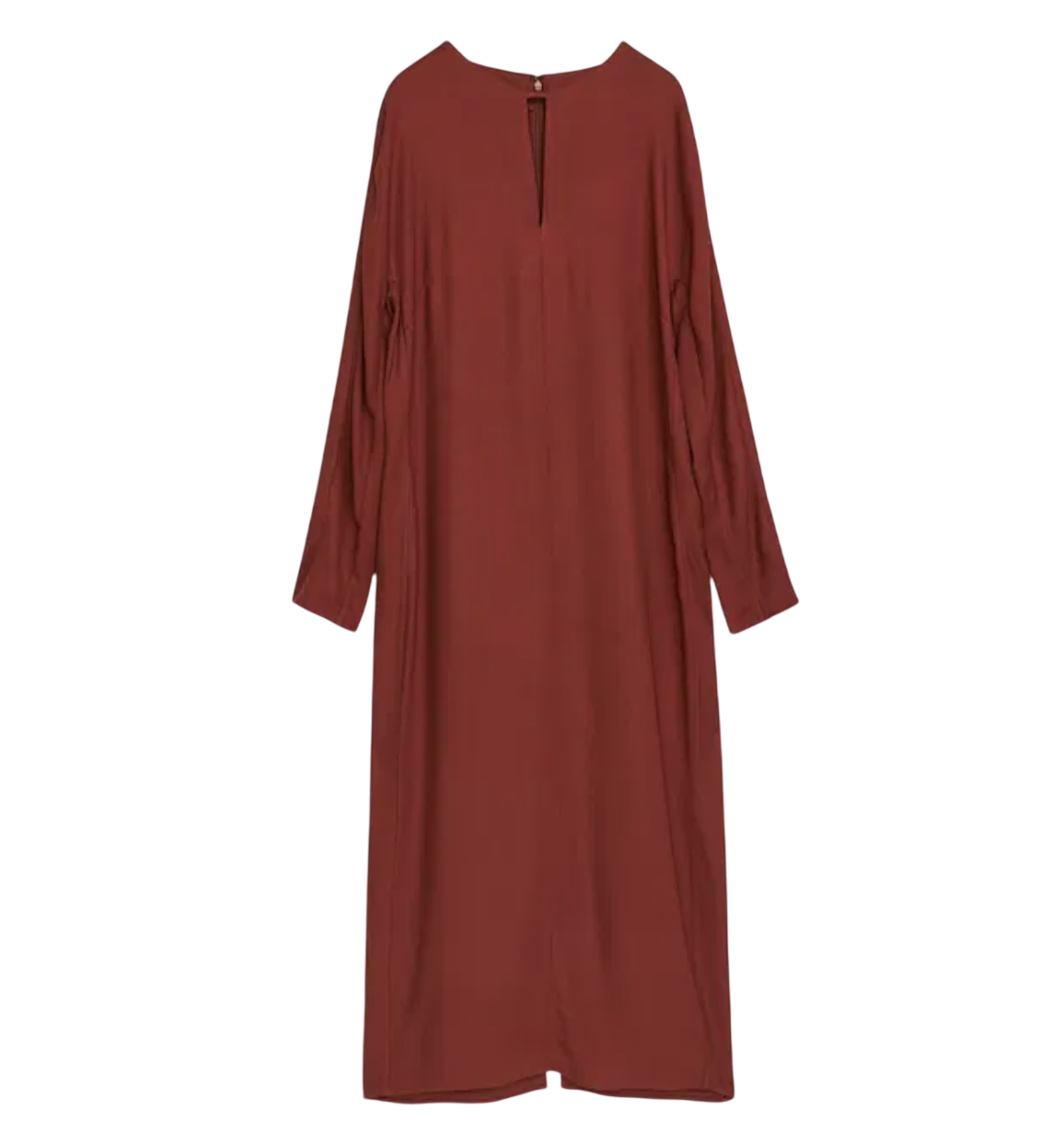 ARKET Rust Brown Fluid Long Sleeve Dress UK 8