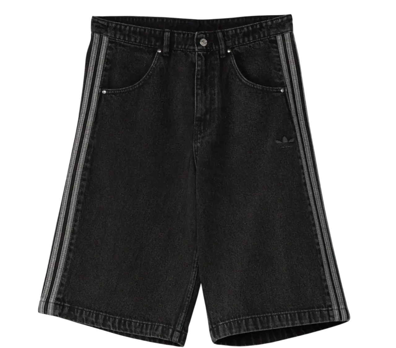 adidas Black Adicolor Denim Firebird Shorts W28
