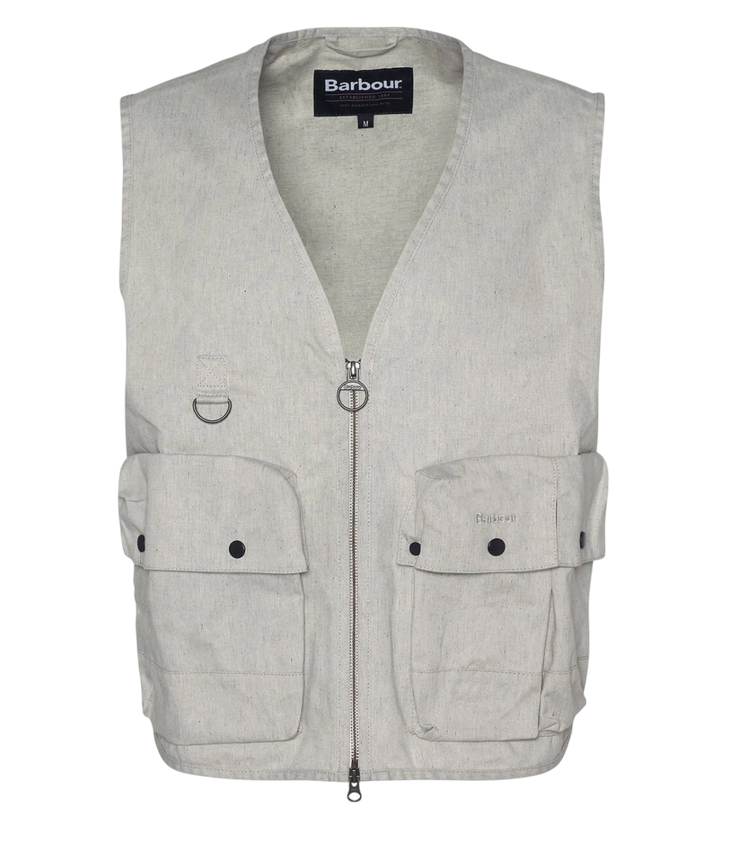 Barbour Cream Westmorland Patch-pocket Cotton Vest UK S