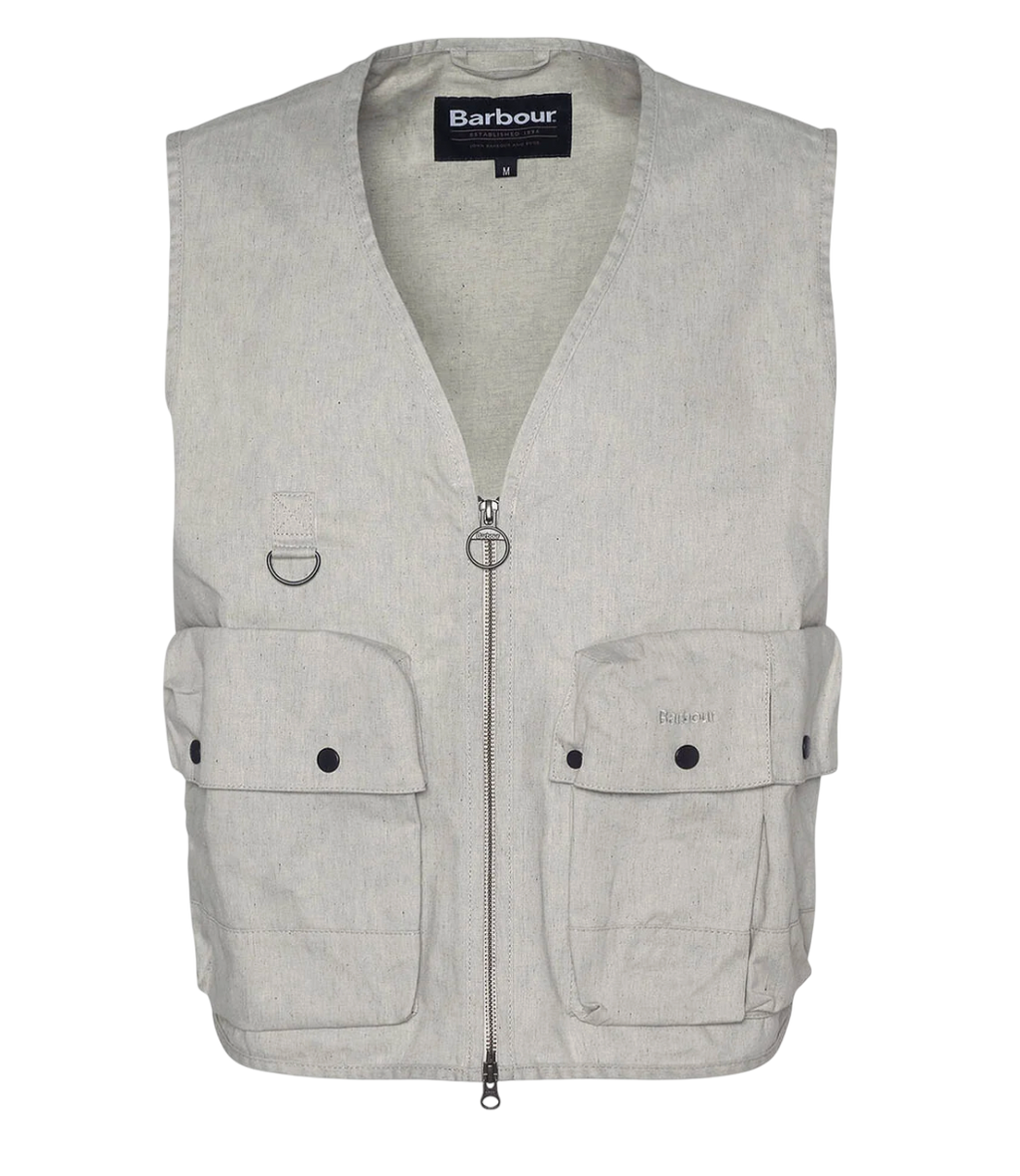 Barbour Cream Westmorland Patch-pocket Cotton Vest UK S