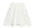 Arket White Embroidered Cotton Relaxed Floral Blouse UK 12