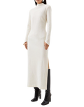 Karen Millen Cream Merino Wool boucle Funnel Neck  Midi Dress UK XS