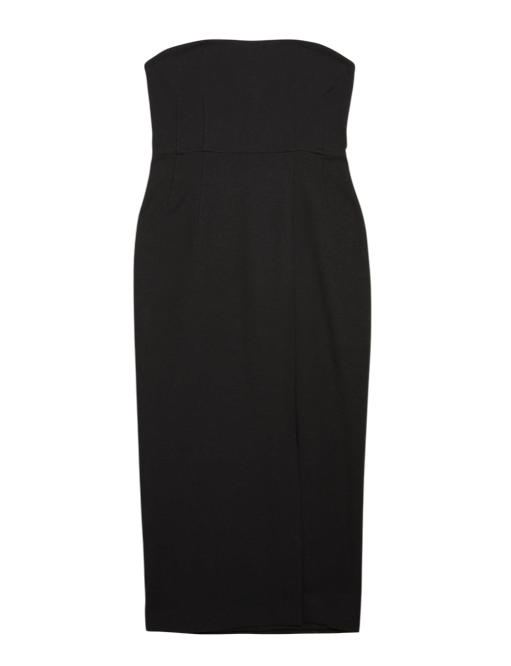 Karen Millen Black Compact Stretch Corset Seamed Midi Dress UK 4
