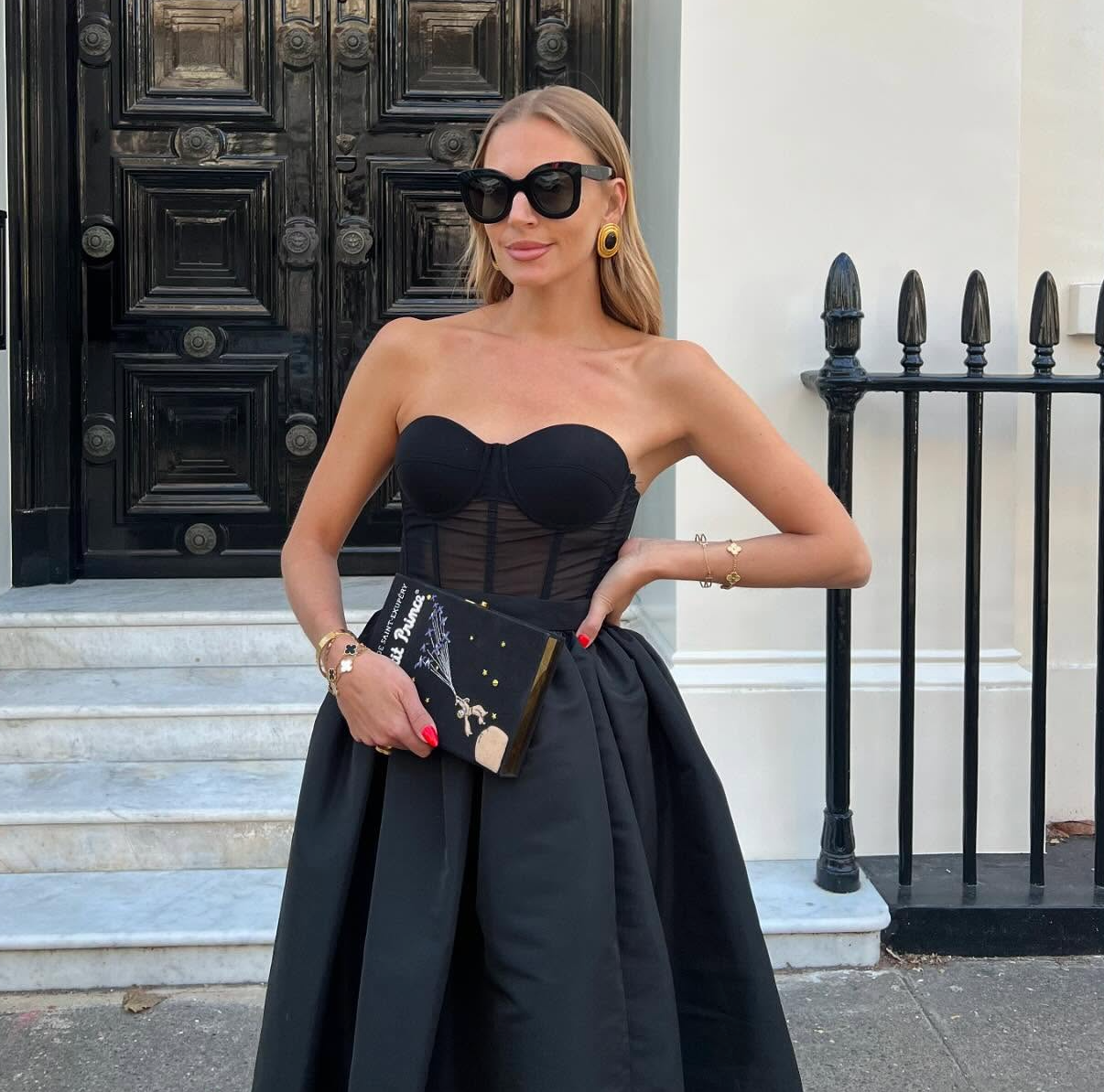 Black Sheer Boned Corset Top UK S