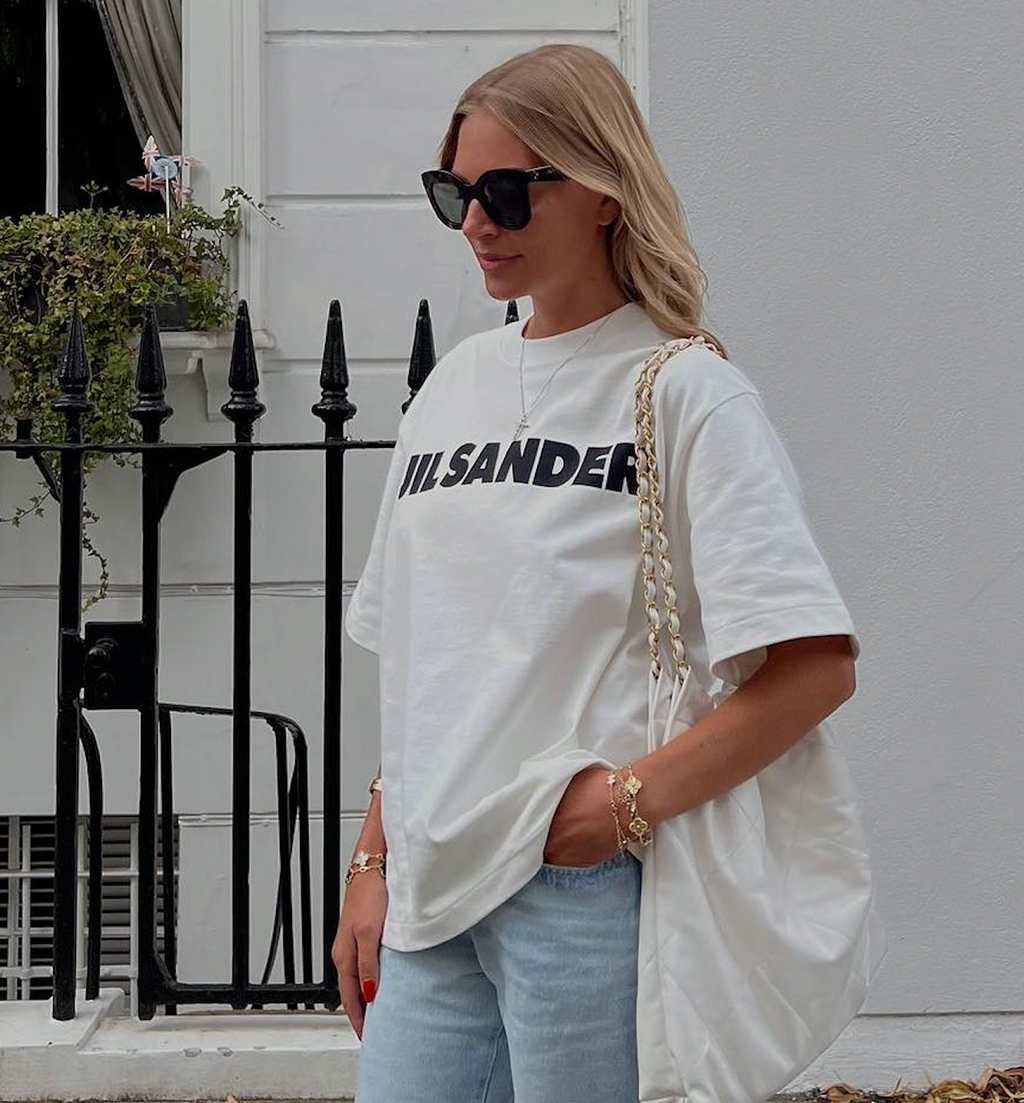 Jil Sander Ivory White Heavyweight Logo T-shirt UK S