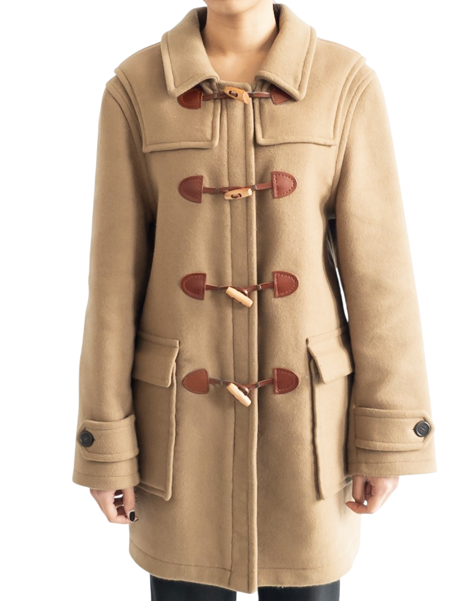 Barbour Viintage Camel Wool Duffle Coat UK 12