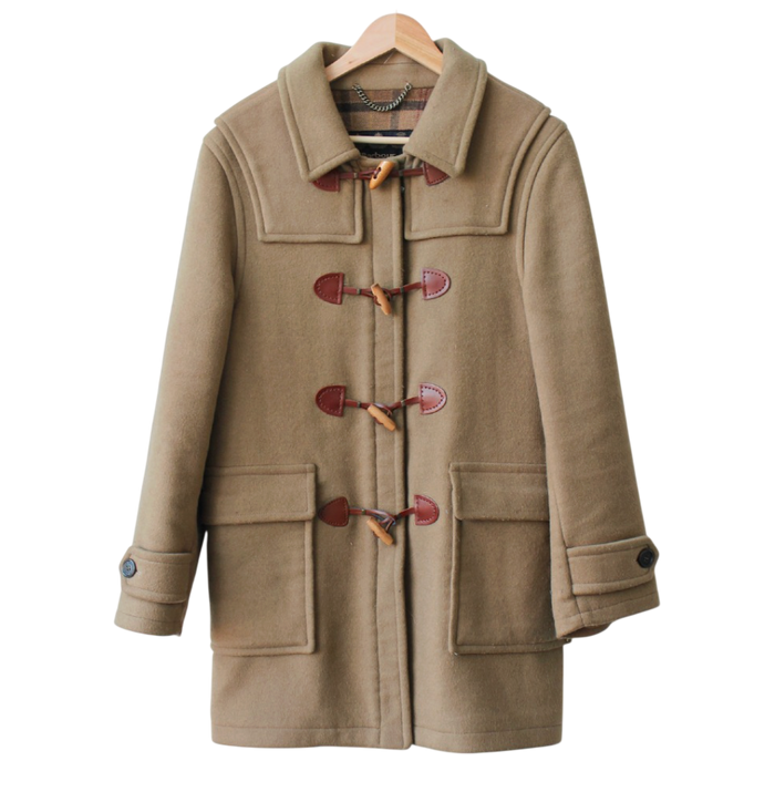 Barbour Viintage Camel Wool Duffle Coat UK 12