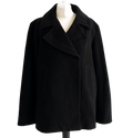 Tommy Hilfiger Black Wool Double Breasted Peacoat UK L
