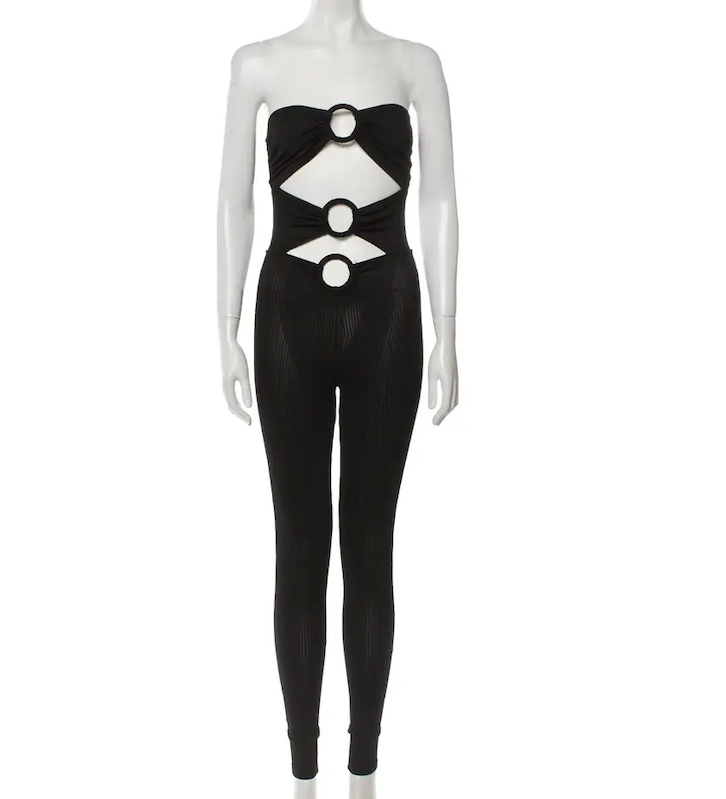 Alexandra Miro Black Cut Out Ring Detail Anya Jumpsuit UK S