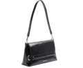 River Island Black Patent Shoulder Bag With Gold Hardware