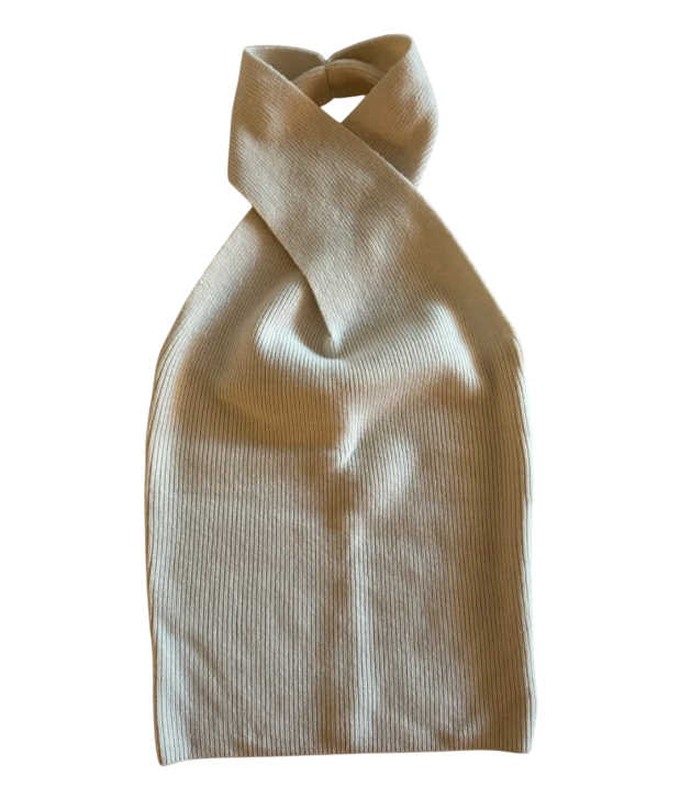 ALMADA LABEL Cream Isabelle Merino Wool & Cashmere Wrap Top UK M