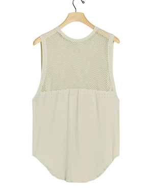VARLEY Sage Green Breathable Mesh Detail Longline Tank Top UK S/M