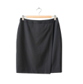 REISS Black Wool wrap detail Huxley Skirt UK 10