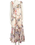 Zimmermann Multicoloured Brighton Tiered Floral-print Cotton Dress Sz0 UK 6