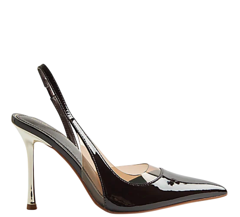 River Island Brown Perspex Slingback Court Heels UK 6 EU 39 👠
