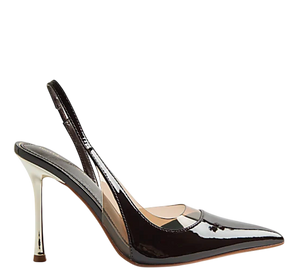 River Island Brown Perspex Slingback Court Heels UK 6 EU 39