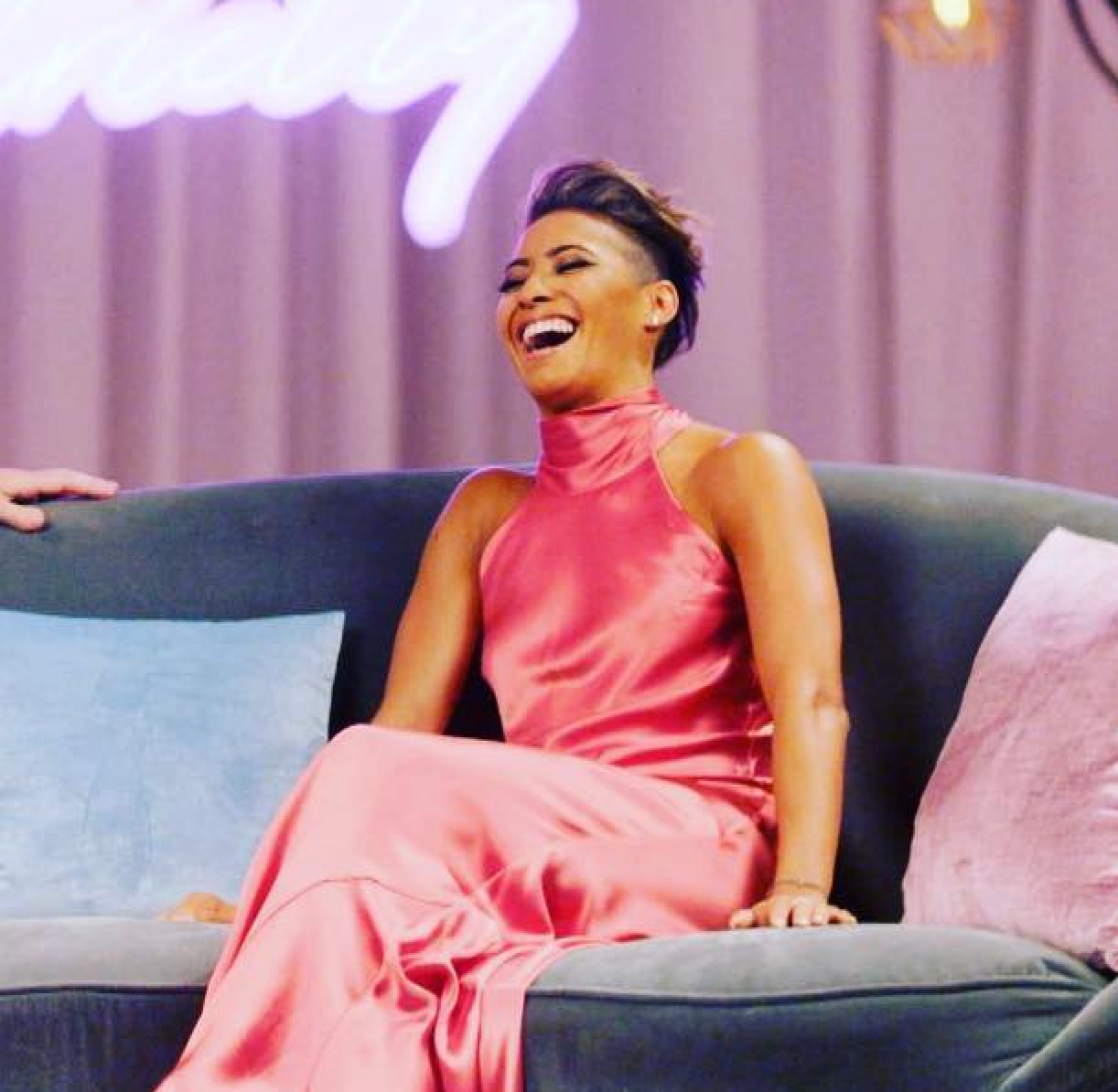 GALVAN LONDON Pink Silk Satin Tie Back Maxi Slip Dress UK 6