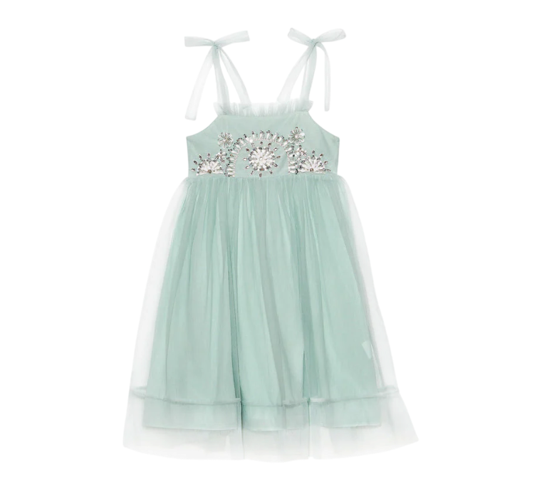 TUTU DU MONDE Dusty Aqua Green Embellished Tulle Dress 4 - 5 Y