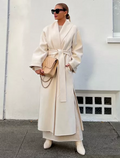 BY MALENE BIRGER Cream Ivory CLASSIC Relaxed Fit Trullem Wool Coat Sz32 UK XXS
