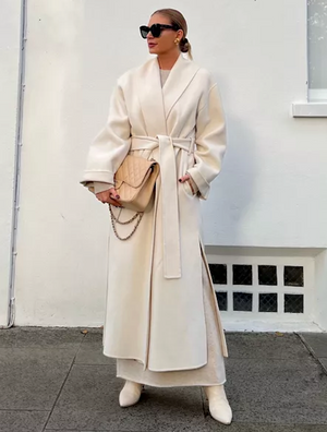 BY MALENE BIRGER Cream Ivory CLASSIC Relaxed Fit Trullem Wool Coat Sz32 UK XXS