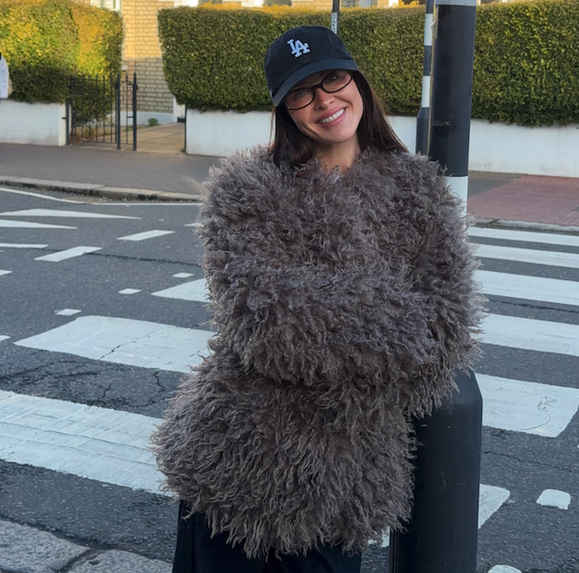 ONLY Brown Barcelona Life Belt Fur Coat UK S