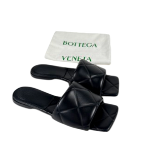 BOTTEGA VENETA Black Leather Woven Lido Flat Sandals UK 7 EU 40