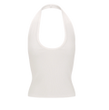 DISSH Harlan Off White Rib Cotton Blend Halter Top UK XS