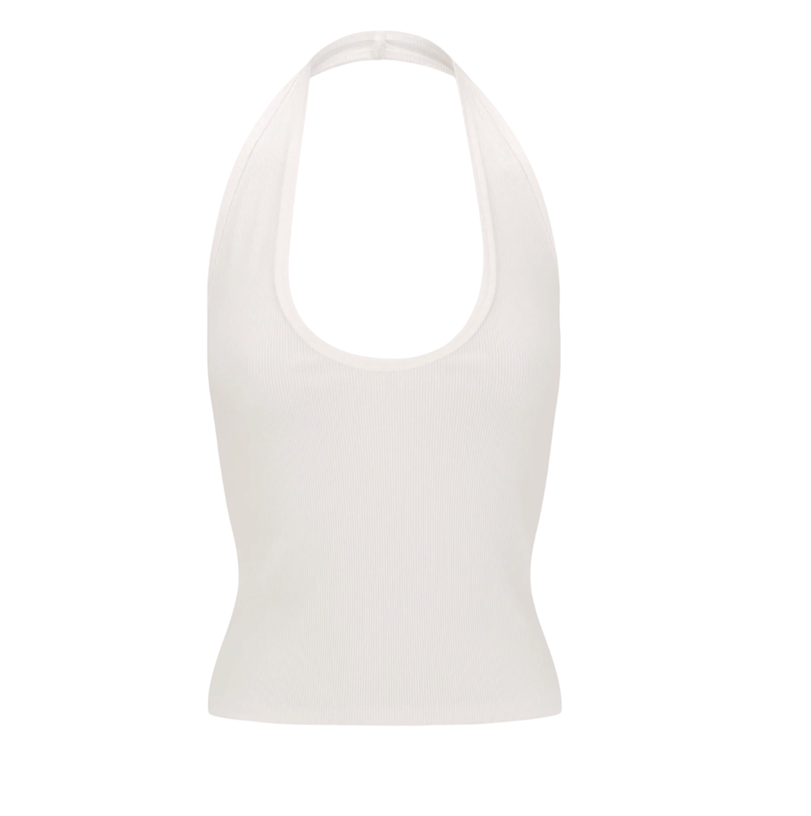 DISSH Harlan Off White Rib Cotton Blend Halter Top UK XS