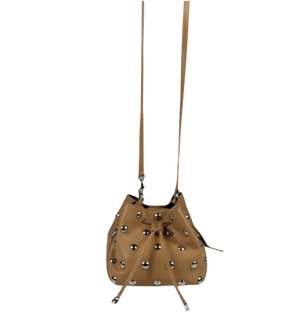 HOGAN Beige / Silver Leather Hocket Studded Bucket Bag