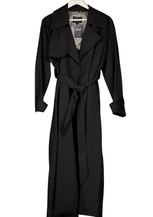 RIVER ISLAND Black Trench Coat UK 12