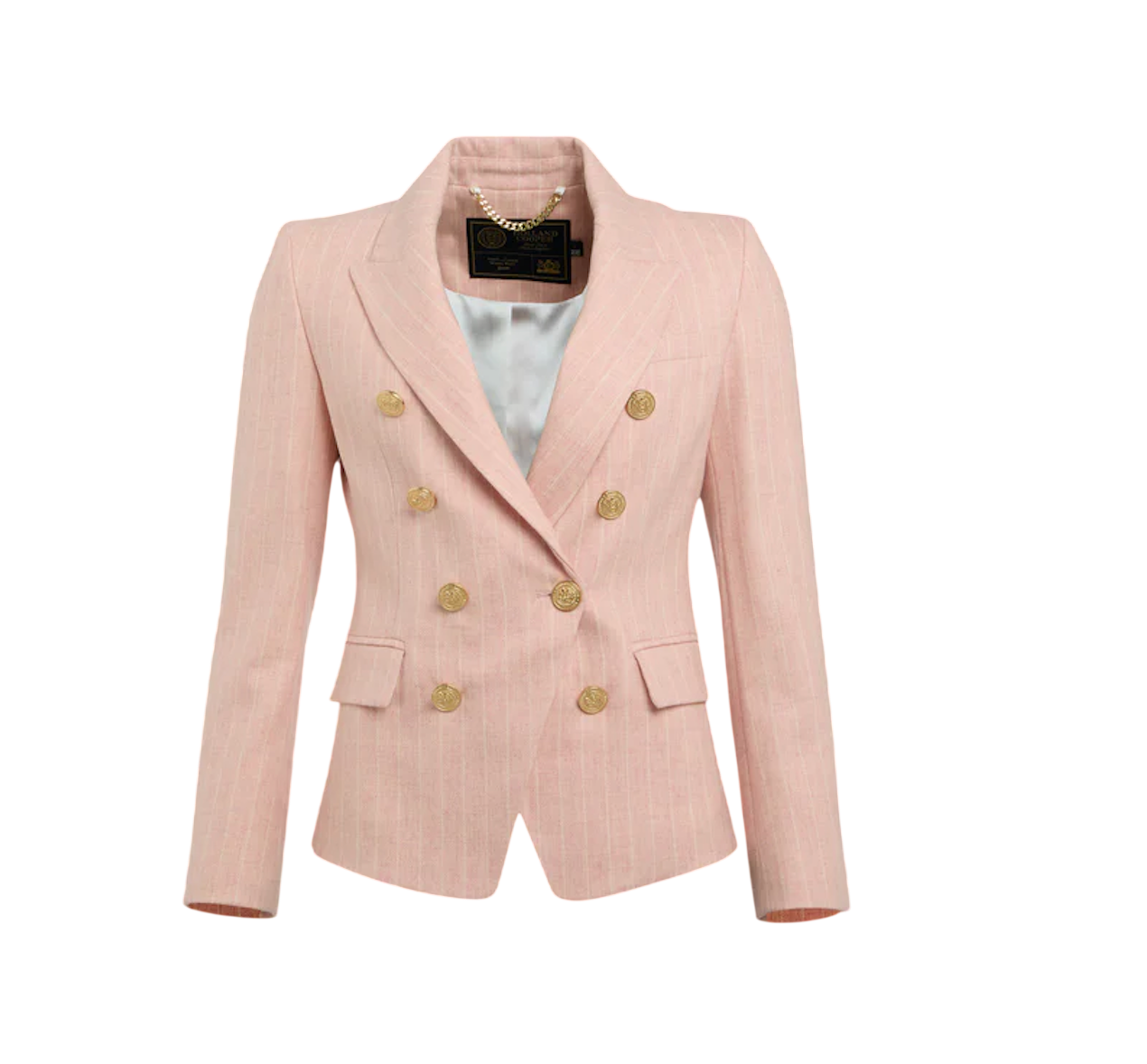 HOLLAND COOPER Knightsbridge Wool  Blazer Pink Chalk Pinstripe UK 10