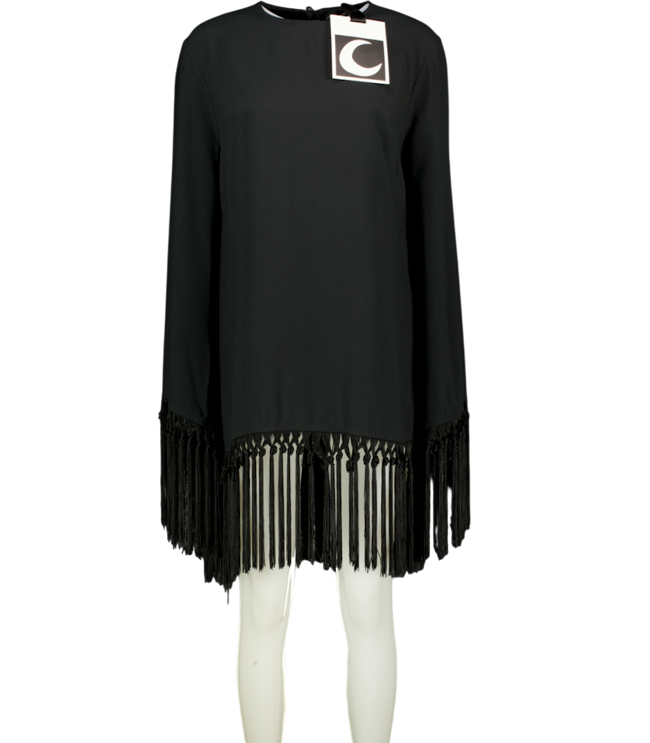 TALLER MARMO Black Fringed Claudia Mini Dress It44 UK M