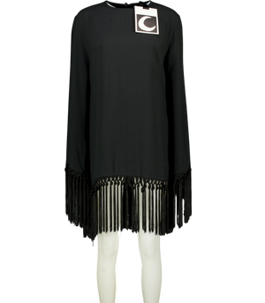 TALLER MARMO Black Fringed Claudia Mini Dress It44 UK M