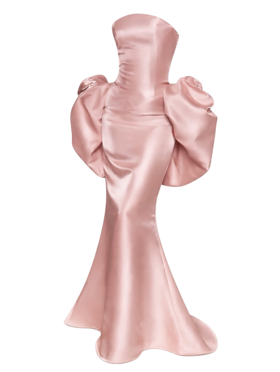 MODA GLAM Pink Valentina Strapless Corset Gown- Rose Quartz UK 6