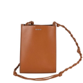 JIL SANDER Brown Tan Leather Braided Strap Small Bag