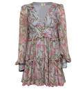 HEMANDT & NANDITA Blue Blue/pink Floral Mini Dress UK S