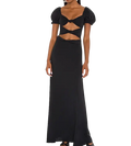 AGUA BENDITA Black Bali Cut-out Maxi Dress UK S