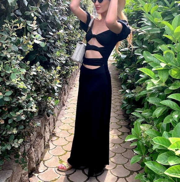 AGUA BENDITA Black Bali Cut-out Maxi Dress UK S