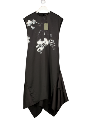 ALLSAINTS Black Gian Kosumoso Floral Midi  Dress UK 6