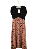 M&Co Black Spot Print Midi Dress UK 18
