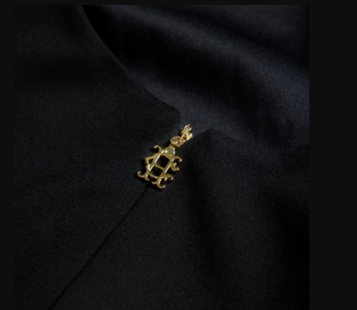 HOLLAND COOPER Everly Midi Dress Black With Gold Hc Button And HC Logo Details UK S