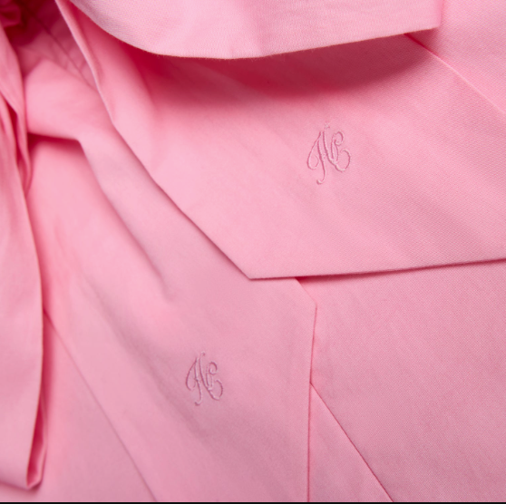 HOLLAND COOPER Cleo Blouse Bright Pink WITH EMBROIDERED LOGO AND GOLD HC  UK 6